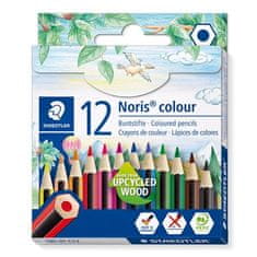 Staedtler Farebné pastelky "Noris Colour 185", 12 rôznych farieb, šesťuholníkové, krátke, 185 01 C12