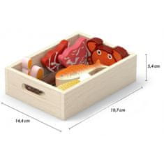 Viga Toys Drevená krabičková súprava potravín Raňajky Ryby Mäso Mliečne výrobky