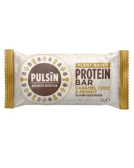PULSIN Protein booster karamel, čokoládovo-arašidová tyčinka, 50g