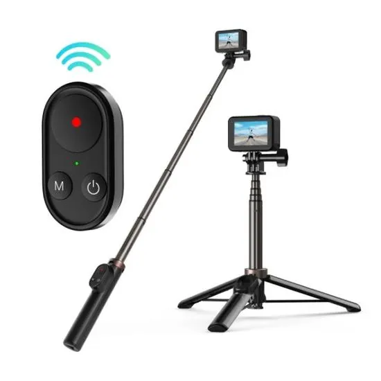 TELESIN Vlog selfie tyč pre športové kamery + BT diaľkový ovládač, čierna