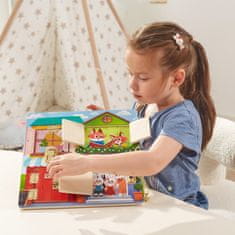 Viga Toys Drevená manipulačná doska Hrad a západka Montessori domček