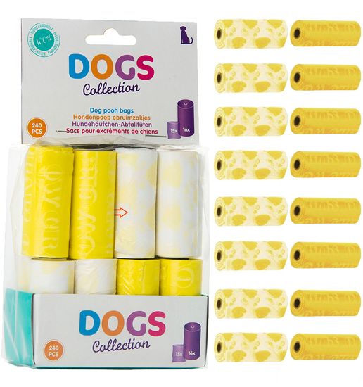 Dogs Collection Vrecká na psie exkrementy Biologicky rozložiteľné 240 KS žluté
