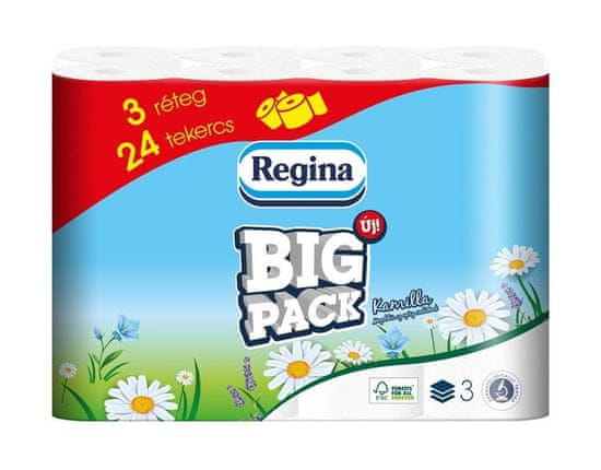 Regina Toaletný papier Big Pack biely, 3 vrstvy, 100% celulóza - harmanček - 24 ks