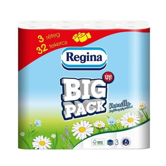 Regina Toaletný papier Big Pack biely, 3 vrstvy, 100% celulóza, harmanček - 32 ks