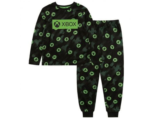 XBOX XBOX chlapčenské pyžamo s dlhým rukávom, čierne, zelené