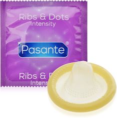 XSARA Pasante ribs dots – kondom zesilující prožitek 1 kus – pss 1023