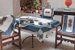 Dům Vánoc Vianočná obliečka na vankúš s motívom Pohodové Vianoce modrý 45x45 cm