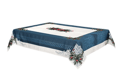 Dům Vánoc Vianočný obrus s motívom Pohodové Vianoce modrý 140x180 cm
