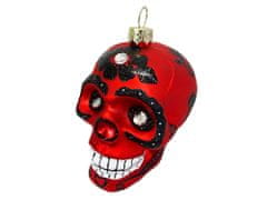 LAALU Ozdoba lebka s ornamentmi červená 9 cm