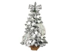 LAALU Ozdobený umelý vianočný stromček POLÁRNA BIELA 60 cm s LED OSVETLENÍM V KVETINÁČI