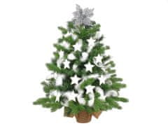 LAALU Ozdobený umelý vianočný stromček KRÁĽ ZIMA 60 cm s LED OSVETLENÍM V KVETINÁČI