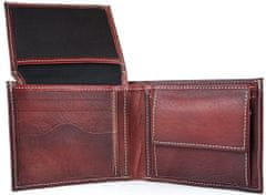 VegaLM Peňaženka z pravej prírodnej kože v bordovej farbe, ručne tieňovaná