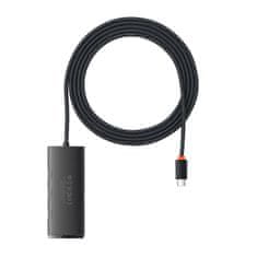 BASEUS Rozbočovač 4 v 1 Baseus Lite Series USB-C na 4x USB 3.0 + USB-C, 2 m (čierny)