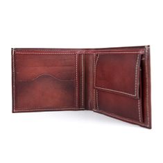 VegaLM Elegantná kožená peňaženka z pravej kože v bordovej farbe, ručne tamponovaná