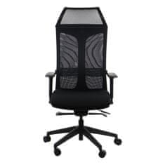 STEMA Otočná ergonomická kancelárska stolička RYDER, nylonová základňa, samovyvažovací synchrónny mechanizmus, nastaviteľné sedadlo, čierna
