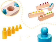 WOWO Montessori Drevené Závažia v Rôznych Farbách pre Deti