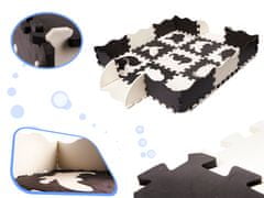 Ikonka Penové puzzle podložka / ohrádka pre deti 25 kusov čierna a biela