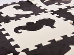Ikonka Penové puzzle podložka / ohrádka pre deti 25 kusov čierna a biela