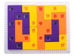 WOWO Tetris Logická Hra s Puzzle Kockami a Kartami - 42 Dielikov