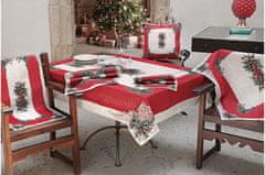 Dům Vánoc Vianočný obrus s motívom Pohodové Vianoce červený 90x90 cm