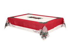 Dům Vánoc Vianočný obrus s motívom Pohodové Vianoce červený 90x90 cm