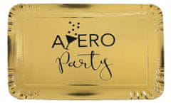 Santex Papierové tácky Apéro Party zlatá 28x19cm 5ks