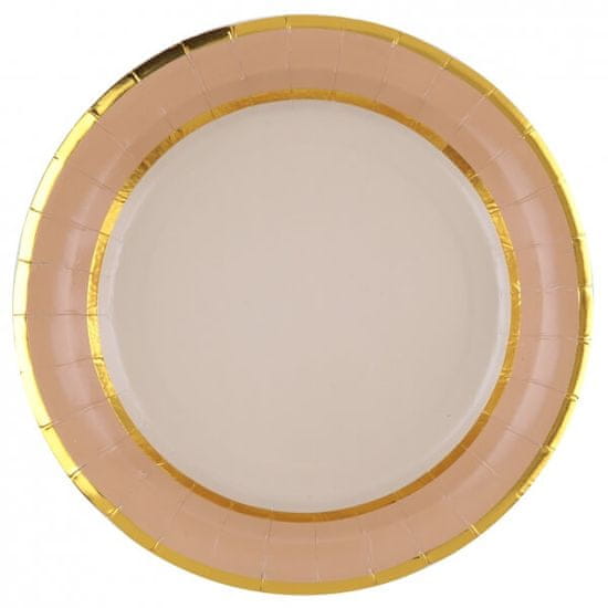 Santex Papierové taniere bielo-zlaté 22cm 10ks