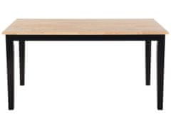 Beliani Drevený jedálenský stôl 150 x 90 cm svetlé drevo/čierna GEORGIA