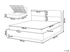 Beliani Zamatová posteľ s úložným priestorom 180 x 200 cm svetlosivá BATILLY