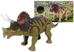 Dinosaurus Triceratops zelený s batériami