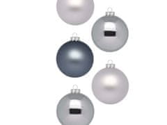 LAALU Sada vianočných ozdôb 30 ks: sivé matné / lesklé ozdoby 6 cm