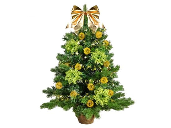 LAALU Ozdobený umelý vianočný stromček MAGICKÝ VEČER 60 cm s LED OSVETLENÍM V KVETINÁČI