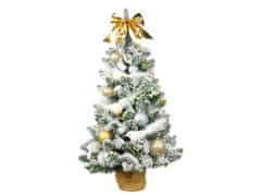LAALU Ozdobený umelý vianočný stromček NEŽNÉ VIANOCE 60 cm s LED OSVETLENÍM V KVETINÁČI
