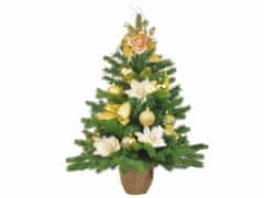 LAALU Ozdobený umelý vianočný stromček JEMNÁ RUŽA 60 cm s LED OSVETLENÍM V KVETINÁČI