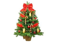 LAALU Ozdobený umelý vianočný stromček SANTA CLAUS 60 cm s LED OSVETLENÍM V KVETINÁČI