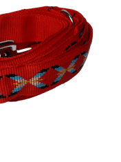 Palkar Vodítko prepínacie z popruhu pre psov 250 cm x 25 mm červená s indiánom