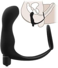 XSARA Masažér prostaty 10 funkcí s kroužkem anální kolík navlékaný na penis – 84356124
