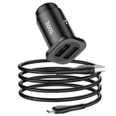 Hoco HOCO NZ4 Car Charger 2 x USB + Cable Micro USB Wise Road 24W Black 6931474748546