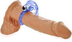 XSARA Gelový erekční kroužek s králíčkem na klitoris - vibrační ring na penis - 77889499