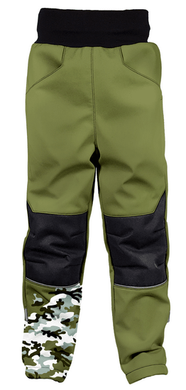 WAMU chlapčenské zateplené softshellové nohavice - Maskáč