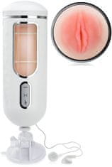 XSARA Masturbátor s funkcí sání - růžovoučká lasturka stimulující penis, vibrující umělá vagína v tubě - 72665078