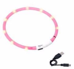 Karlie LED svetelný obojok ružový obvod 20-75cm