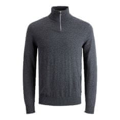 Jack&Jones Pánsky sveter JJEEMIL Regular Fit 12189339 Dark Grey Melange (Veľkosť M)