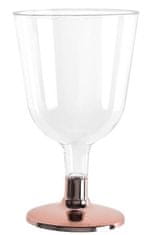 Santex Plastové poháre na víno ružovo-zlaté 150ml 6ks