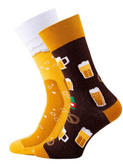Many Mornings Pánske farebné ponožky Craft Beer žlté