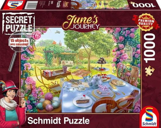 Schmidt Secret puzzle June's Journey: Čaj v záhrade 1000 dielikov
