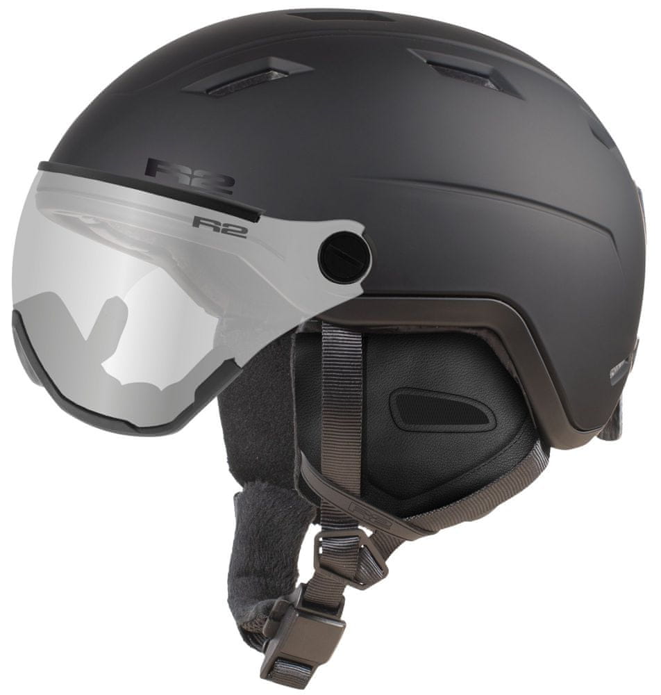 R2 lyžiarska helma Panther čierna S-M