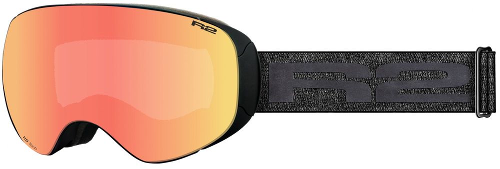 R2 lyžiarske okuliare Powder, čierna, oranžový zorník - zánovné