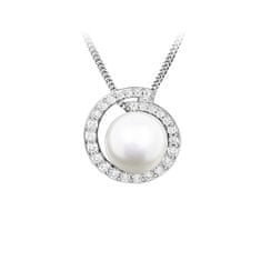 Silver Cat Jedinečný strieborný náhrdelník s pravou perlou SC483 (retiazka, prívesok)