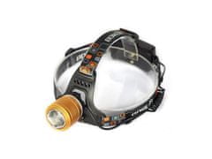 commshop Akumulatorowa, wstrząsoodporna latarka czołowa LED - poświata do 500m, zoom